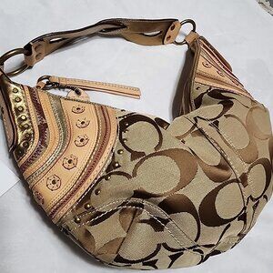 COACH Brown Signature Hobo Bag LIMITED EDITION